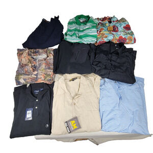 Vintage Mens Shirts Lot 2XL Button Up Casual Y2k Ben Sherman Zoo York Chaps Camo